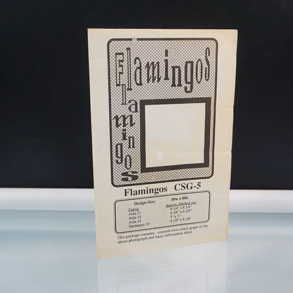 Flamingos Counted Cross Stitch Booklet Craft Fabric Insturctions Pre- Started - Picture 1 of 5